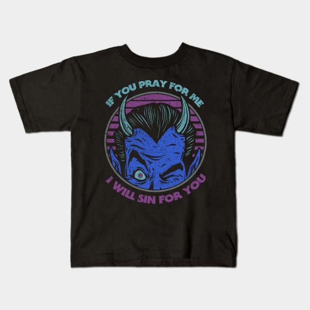 "SIN FOR YOU" BLUE Kids T-Shirt by joeyjamesartworx